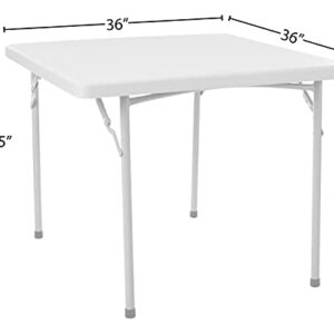 Office Star Resin Folding Table for Banquets, Picnics, and Parties, 36 Inch, Square