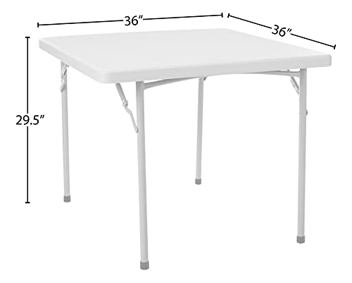 Office Star Resin Folding Table for Banquets, Picnics, and Parties, 36 Inch, Square