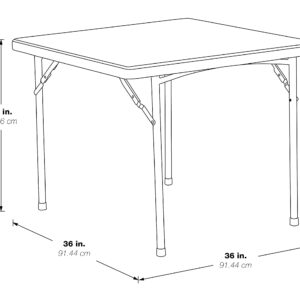 Office Star Resin Folding Table for Banquets, Picnics, and Parties, 36 Inch, Square