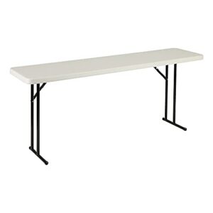 norwood commercial furniture 6' indoor/outdoor folding training table, rectangular blow-molded plastic folding training and event table, gray