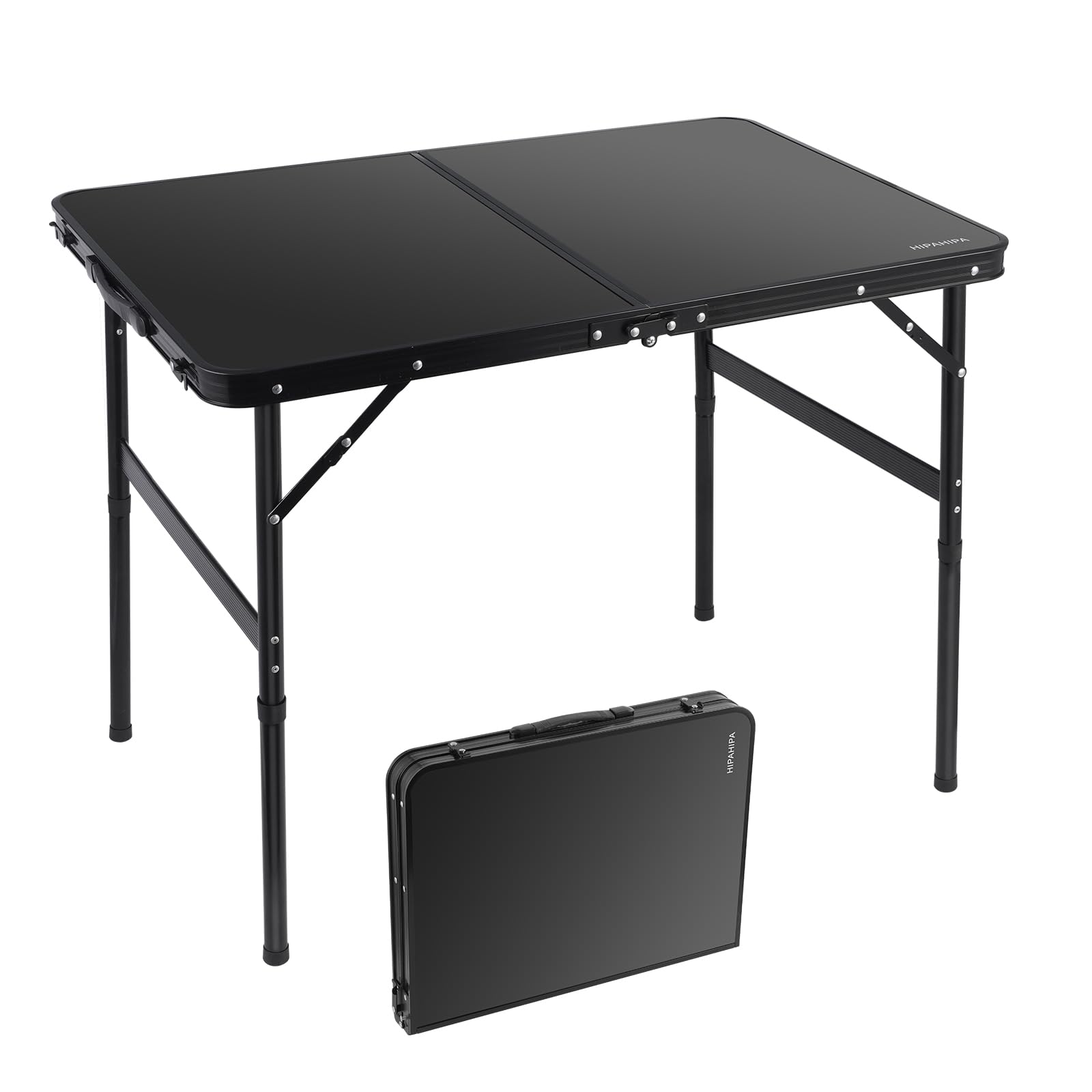 HIPAHIPA Camping Table Portable Folding Table Lightweight Aluminum Picnic Table Indoor Outdoor Table for BBQ RV Camping with Portable Handle