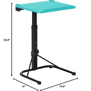 Maarch Folding TV Tray Table, Adjustable TV Dinner Table, Foldable Tray Table for Eating and Laptops, Wall Mountable, Light Blue