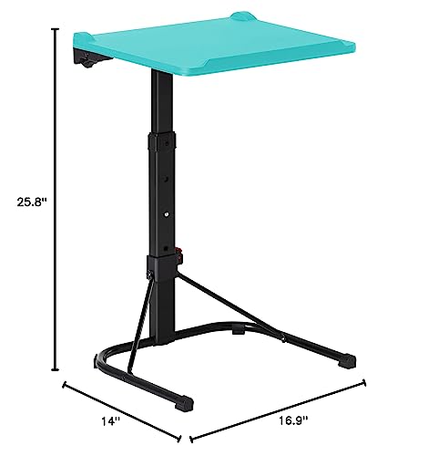 Maarch Folding TV Tray Table, Adjustable TV Dinner Table, Foldable Tray Table for Eating and Laptops, Wall Mountable, Light Blue