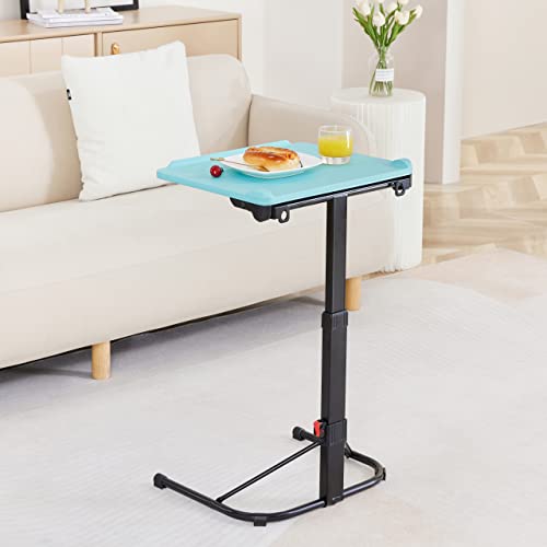 Maarch Folding TV Tray Table, Adjustable TV Dinner Table, Foldable Tray Table for Eating and Laptops, Wall Mountable, Light Blue