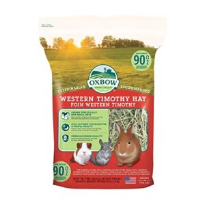 Oxbow Animal Health Western Timothy Hay - All Natural Hay for Rabbits, Guinea Pigs, Chinchillas, Hamsters & Gerbils -Veterinarian Recommended- Grown in the USA-90 oz.