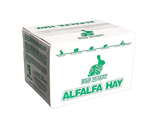 High Desert Alfalfa Hay - Dried Natural Alfalfa Hay for Rabbits, Guinea Pigs, Chinchillas, and Ferrets - Protein and Fiber Rich Food for Small Animals - Healthy Pet Food