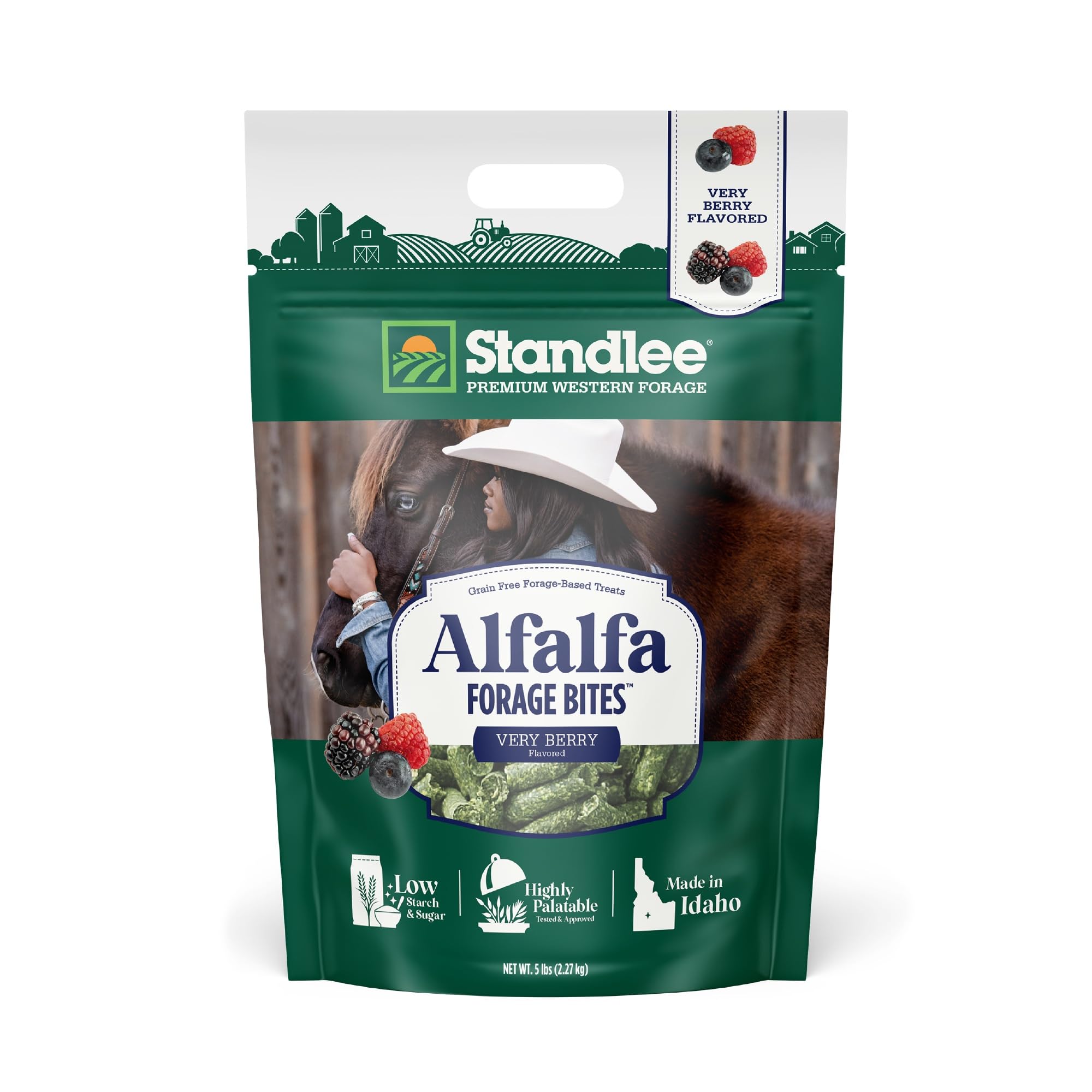 standlee Premium Western Forage Alfalfa Forage Bites, 5 Lb Bag (Very Berry)