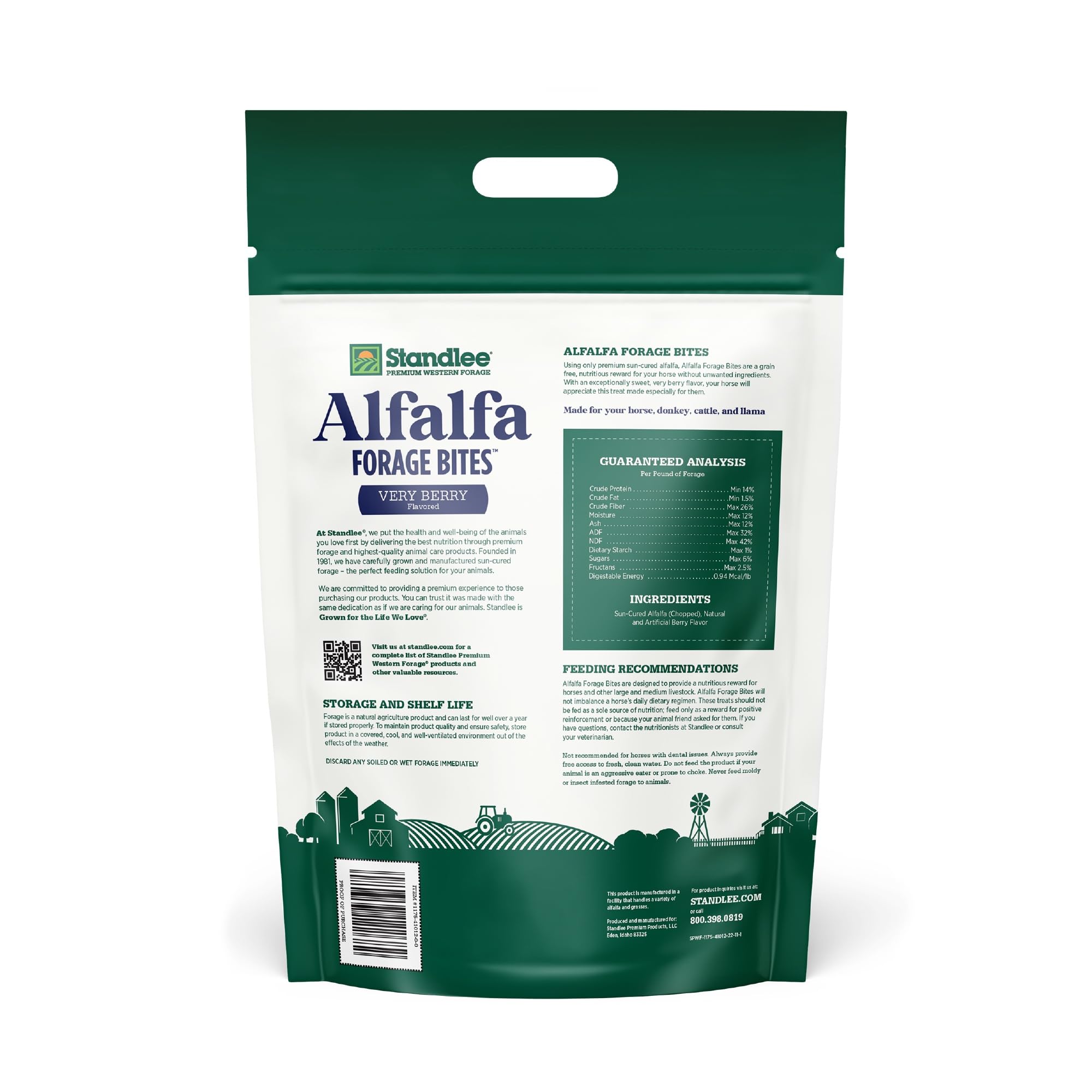 standlee Premium Western Forage Alfalfa Forage Bites, 5 Lb Bag (Very Berry)