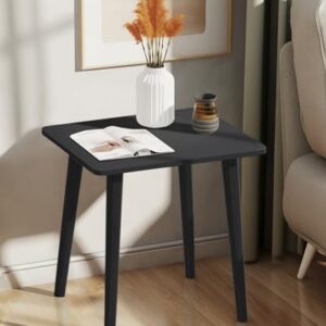 MIRROTOWEL Side Table, Small Table, Modern Home Decor Bedside Table for Living Room Bedroom Balcony Office,Easy to Assemble（Black）