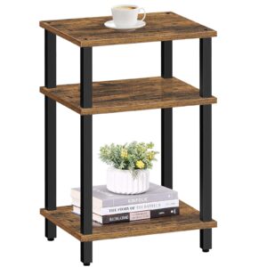 TUTOTAK End Table, Side Table, Nightstand, 3-Tier Storage Shelf, Sofa Table for Small Space, Living Room, Bed Room TB01BB049