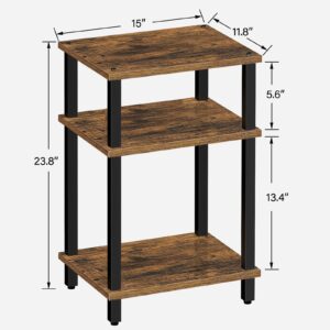 TUTOTAK End Table, Side Table, Nightstand, 3-Tier Storage Shelf, Sofa Table for Small Space, Living Room, Bed Room TB01BB049