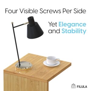 FILULA - Bamboo C Table and Coffee Table - All-in-One Solution for End Table, Coffee Table, Tray Table, Storage Bench, and Beyond