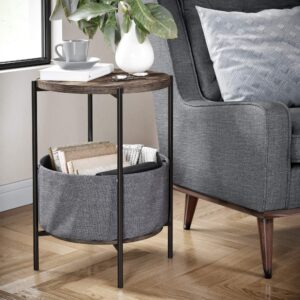 Nathan James Round Modern Side Accent or End Table for Living Room and Bedroom and Nursery Room