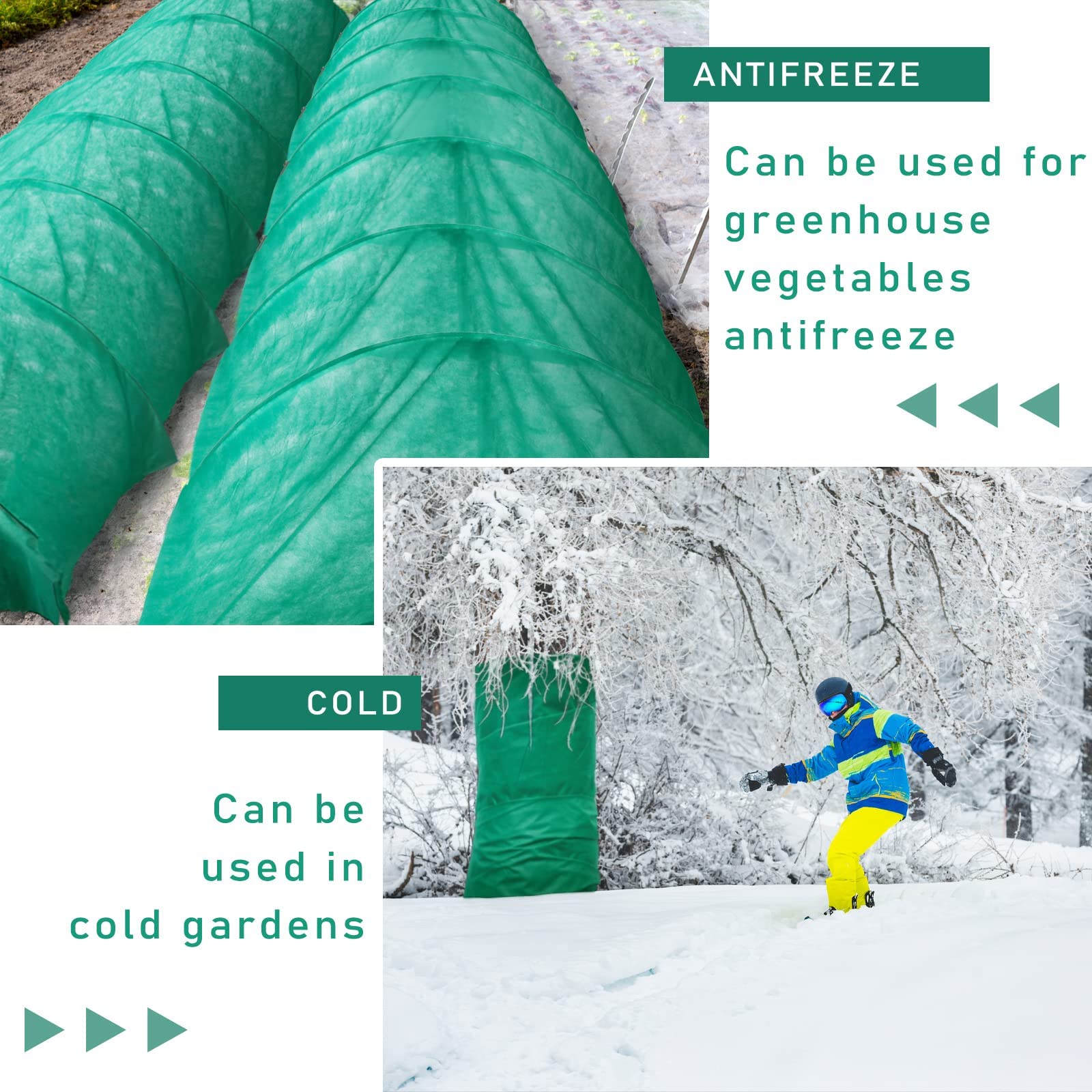 Kingdder Plant Covers Freeze Protection 10 ft x 30 ft Rectangular Frost Cloth Freeze Protection Plant Blanket Reusable Garden Fabric for Winter Vegetable Frost Sun Protection(2 Pieces)