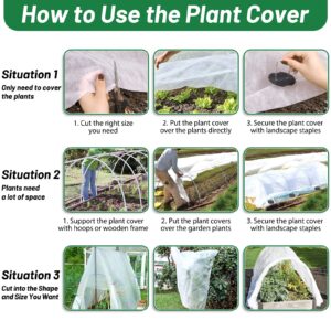 Conmacro Plant Covers Freeze Protection, 10 ft x 30 ft 0.9oz Floating Row Cover Garden Fabric for Vegetables Raised beds, Outdoor Frost Cloth Frost Protection Plant Blankets for Winter Sun Pest