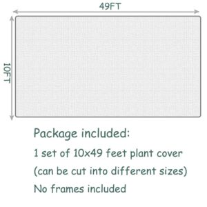 BGTOOL Garden Fabric Plant Cover Freeze Protection, Floating Row Cover 10ft×49ft Reusable Rectangle Frost Protection for Crop, Blanket for Vegetables & Plants for Preventing Cold Weather and Animal