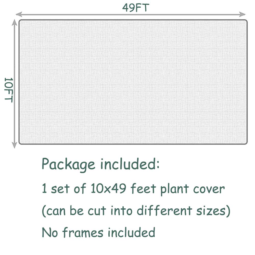 BGTOOL Garden Fabric Plant Cover Freeze Protection, Floating Row Cover 10ft×49ft Reusable Rectangle Frost Protection for Crop, Blanket for Vegetables & Plants for Preventing Cold Weather and Animal