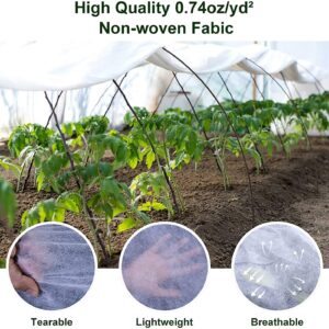 BGTOOL Garden Fabric Plant Cover Freeze Protection, Floating Row Cover 10ft×49ft Reusable Rectangle Frost Protection for Crop, Blanket for Vegetables & Plants for Preventing Cold Weather and Animal