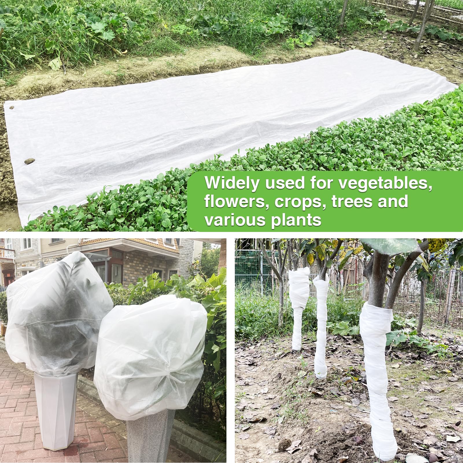 YFFSIDMY Plant Covers Freeze Protection 10'x20', Plant Covers for Winter, Frost Cloth Tree Freeze Protection, Forst Blankets for Outdoor Plants, Winter Floating Row Cover, White