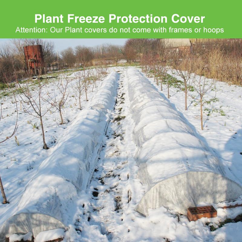 YFFSIDMY Plant Covers Freeze Protection 10'x20', Plant Covers for Winter, Frost Cloth Tree Freeze Protection, Forst Blankets for Outdoor Plants, Winter Floating Row Cover, White