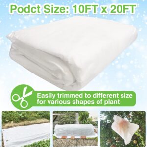 YFFSIDMY Plant Covers Freeze Protection 10'x20', Plant Covers for Winter, Frost Cloth Tree Freeze Protection, Forst Blankets for Outdoor Plants, Winter Floating Row Cover, White