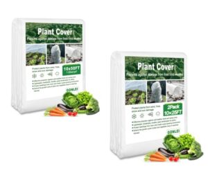 gonlei 2pack 10x25 ft+1pack 10x50ft plant covers freeze protection