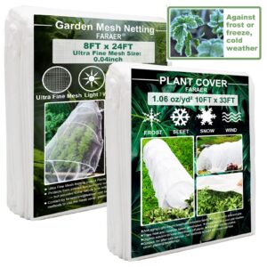 plant covers freeze protection, 10ft×33ft reusable rectangle frost protection floating row cover plant blanket garden winterize cover for cold weather snow