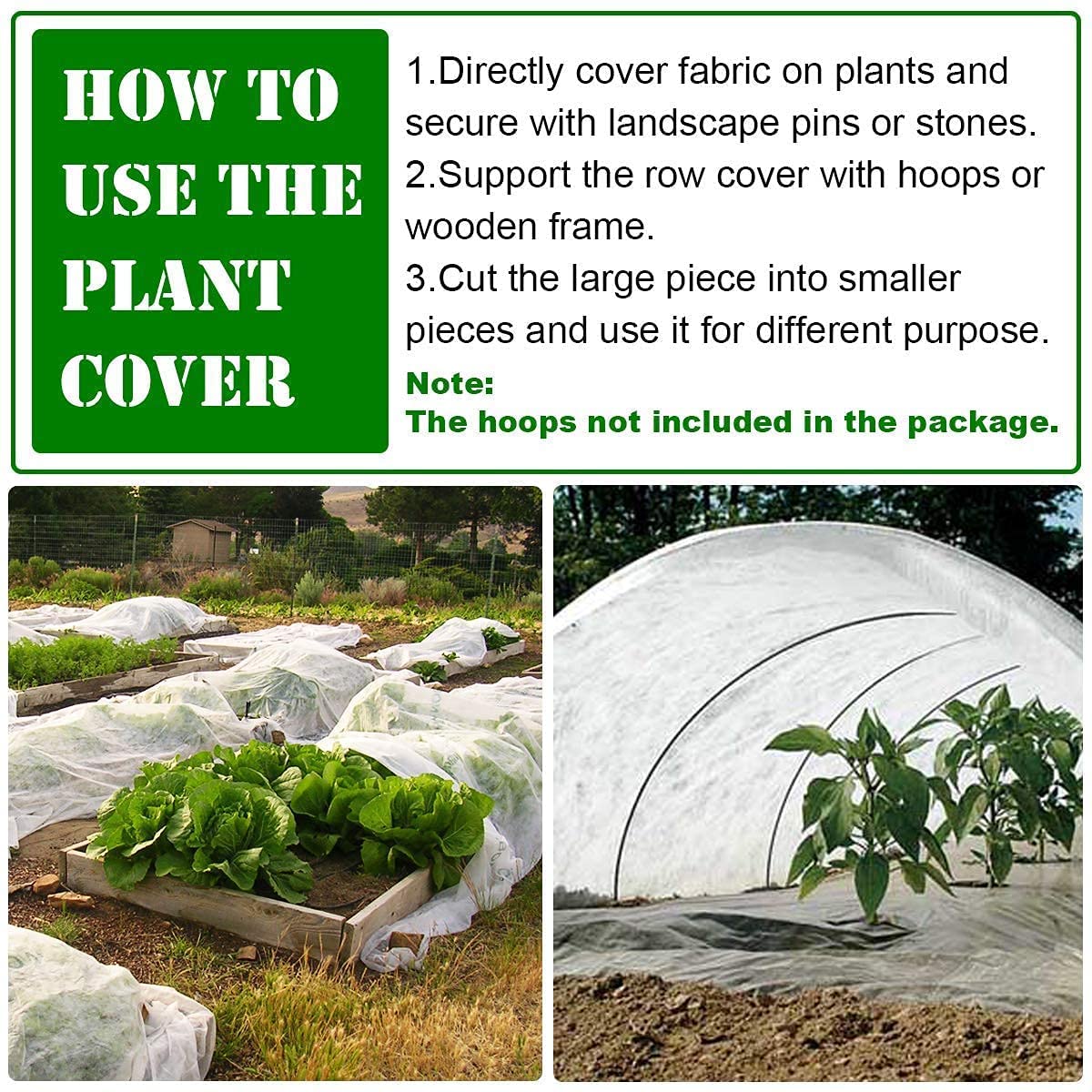 Plant Covers Freeze Protection, 10ft×33ft Reusable Rectangle Frost Protection Floating Row Cover Plant Blanket Garden Winterize Cover for Cold Weather Snow