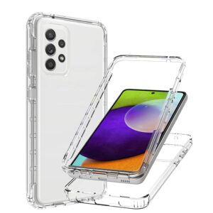 Tothedu Case for Galaxy A52 5G/Galaxy A52 4G, Samsung A52 5G Case for Girls Women, Clear Full Body Protective Shockproof Hard PC Shell Soft TPU Bumper Cover Cases for Samsung Galaxy A52 5G (Clear)