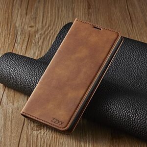 ZZXX for Samsung Galaxy A52 5G Case Wallet,Galaxy A52 Wallet Case with Card Holder Kickstand Magnetic Soft Leather Flip Fold Case for Samsung Galaxy A52S 5G Case(Brown 6.5 Inch)