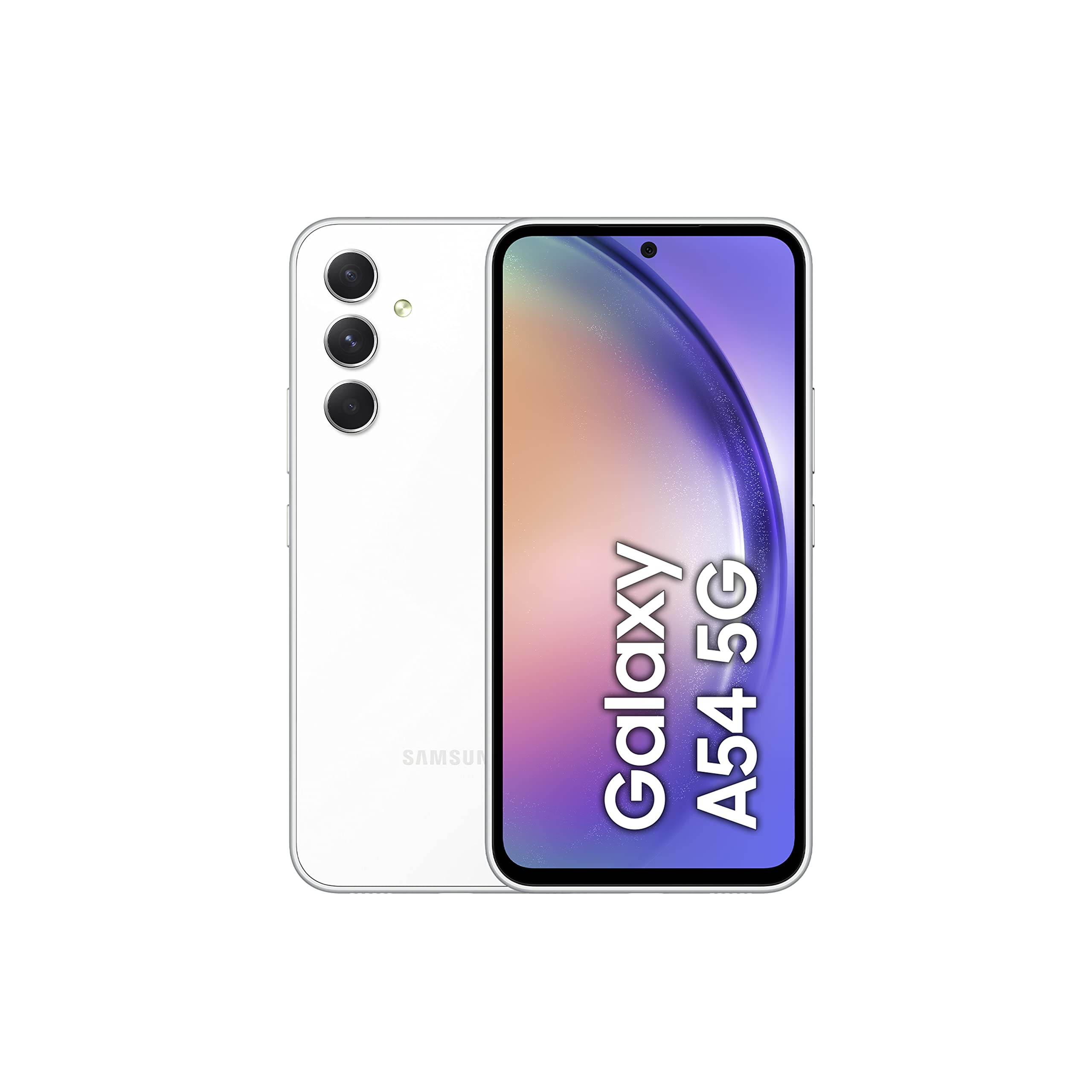 SAMSUNG Galaxy A54 5G + 4G LTE (256GB + 8GB) Unlocked Worldwide Dual Sim (Only T-Mobile/Mint/Metro USA Market) 6.4" 120Hz 50MP Triple Cam + (25W Fast Wall Charger) (Awesome White (SM-A546M))