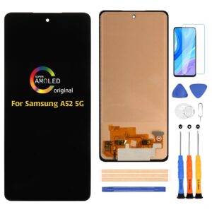 replacement for (original) samsung galaxy a52 5g sm-a526 6.5 inch lcd display touch screen suitable for a526u a526t a526v a526a a526b a526u1 a526w full assembly repair kits.