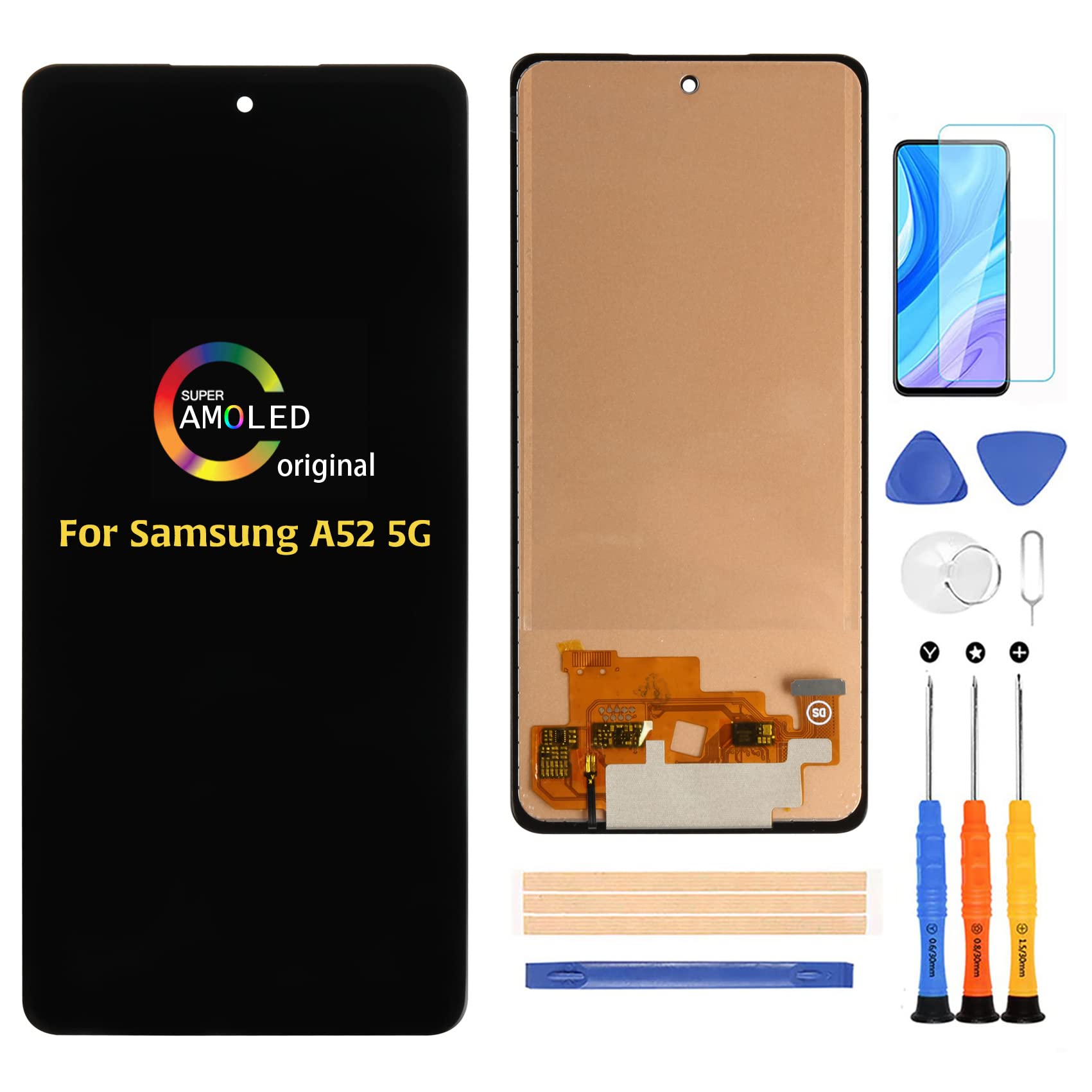 Replacement for (Original) Samsung Galaxy A52 5G SM-A526 6.5 inch LCD Display Touch Screen Suitable for A526U A526T A526V A526A A526B A526U1 A526W Full Assembly Repair Kits.