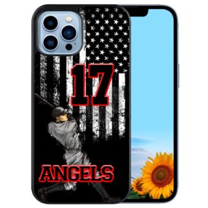 Personalized Name Number Custom Baseball vs America Flag Phone case for Samsung Galaxy A15/A25/A14/A54/A53 5G/A03S/ A02S /A10E /A10/ A12/ A13/ A32/ A33/ A42/ A50 /A51/ A52/ A71 4G 5G (RED)