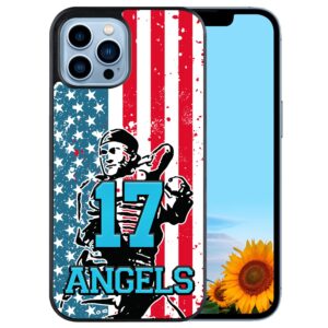 Personalized Name Number Custom Baseball vs America Flag Phone case for Samsung Galaxy A15/A25/A14/A54/A53 5G/A03S/ A02S /A10E /A10/ A12/ A13/ A32/ A33/ A42/ A50 /A51/ A52/ A71 4G 5G (RED)