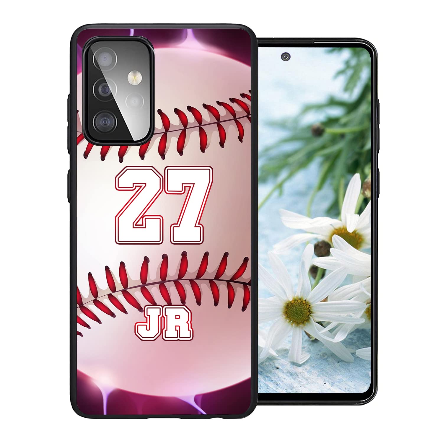 Design Your Own Baseball Phone Case Custom Name Number Yourself TPU Cover Case with Samsung Galaxy A15/A25/A14/A54/A53 5G/A03S/ A02S /A10E /A10/ A12/ A13/ A32/ A33/ A42/ A50 /A51/ A52/ A71 4G 5G