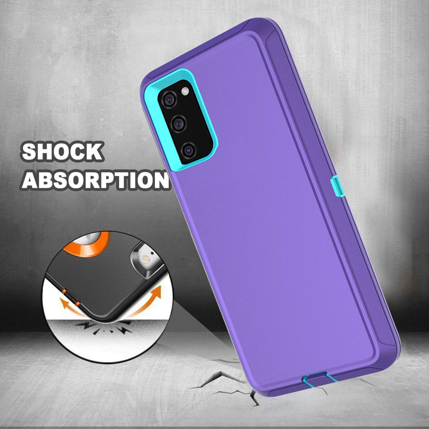 Annymall Cover for Galaxy S20 FE 5G Case for Samsung S20 FE Heavy Duty Case with Screen Protector for Women Men Rugged Shockproof Cover for Samsung Galaxy S20 FE 5G 6.5 inch (Purple/Sky Blue)