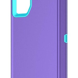 Annymall Cover for Galaxy S20 FE 5G Case for Samsung S20 FE Heavy Duty Case with Screen Protector for Women Men Rugged Shockproof Cover for Samsung Galaxy S20 FE 5G 6.5 inch (Purple/Sky Blue)