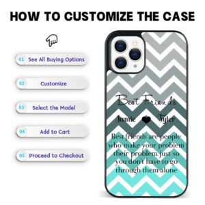 Personalized Name Phone Cases Trendy Infinity Chevron for Best Friends Girls Boys Women Rubber Cover Applicable to Samsung Galaxy A02S A03S A10 A12 A13 A32 A33 A42 A50 A51 A52 A53 A71 (5G) (Chevron)