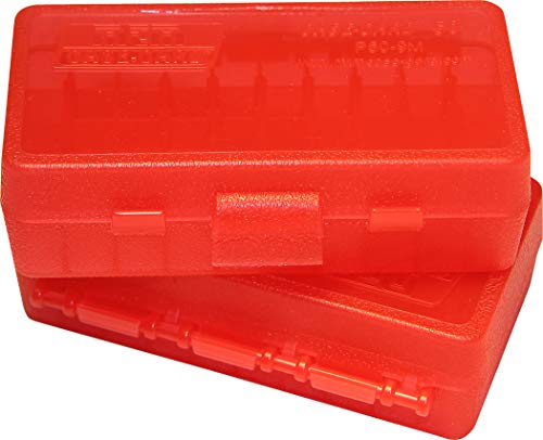 MTM 50 Round Flip-Top Ammo Box 380/9MM Cal (Clear Red)