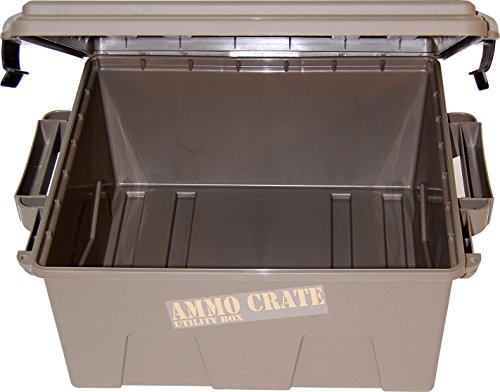 MTM ACR8-72 Ammo Crate Utility Box | Ammo, Survival or Hunting Gear Storage | O-Ring Seal for Water Resistant Dry Storage | Double Padlock tapped for Security | Carries 85lbs of Gear | Dark Earth