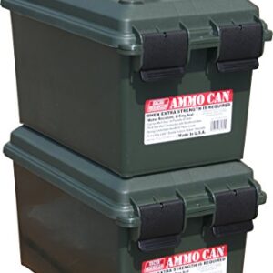 MTM AC11 Ammo Can for Bulk Ammo, Lockable, Water-Resistant, Heavy-Duty Dual Latches, Double Padlock Tabs, USA Made, Forest Green