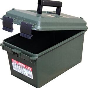 MTM AC11 Ammo Can for Bulk Ammo, Lockable, Water-Resistant, Heavy-Duty Dual Latches, Double Padlock Tabs, USA Made, Forest Green