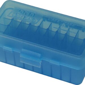 MTM 50 Round Flip-Top Ammo Box 38/357 Cal (Clear Blue)