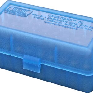 MTM 50 Round Flip-Top Rifle Ammo Box WSSM, 500 S&W (Clear Blue) , 2.46-Inch