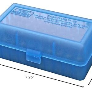 MTM 50 Round Flip-Top Rifle Ammo Box WSSM, 500 S&W (Clear Blue) , 2.46-Inch