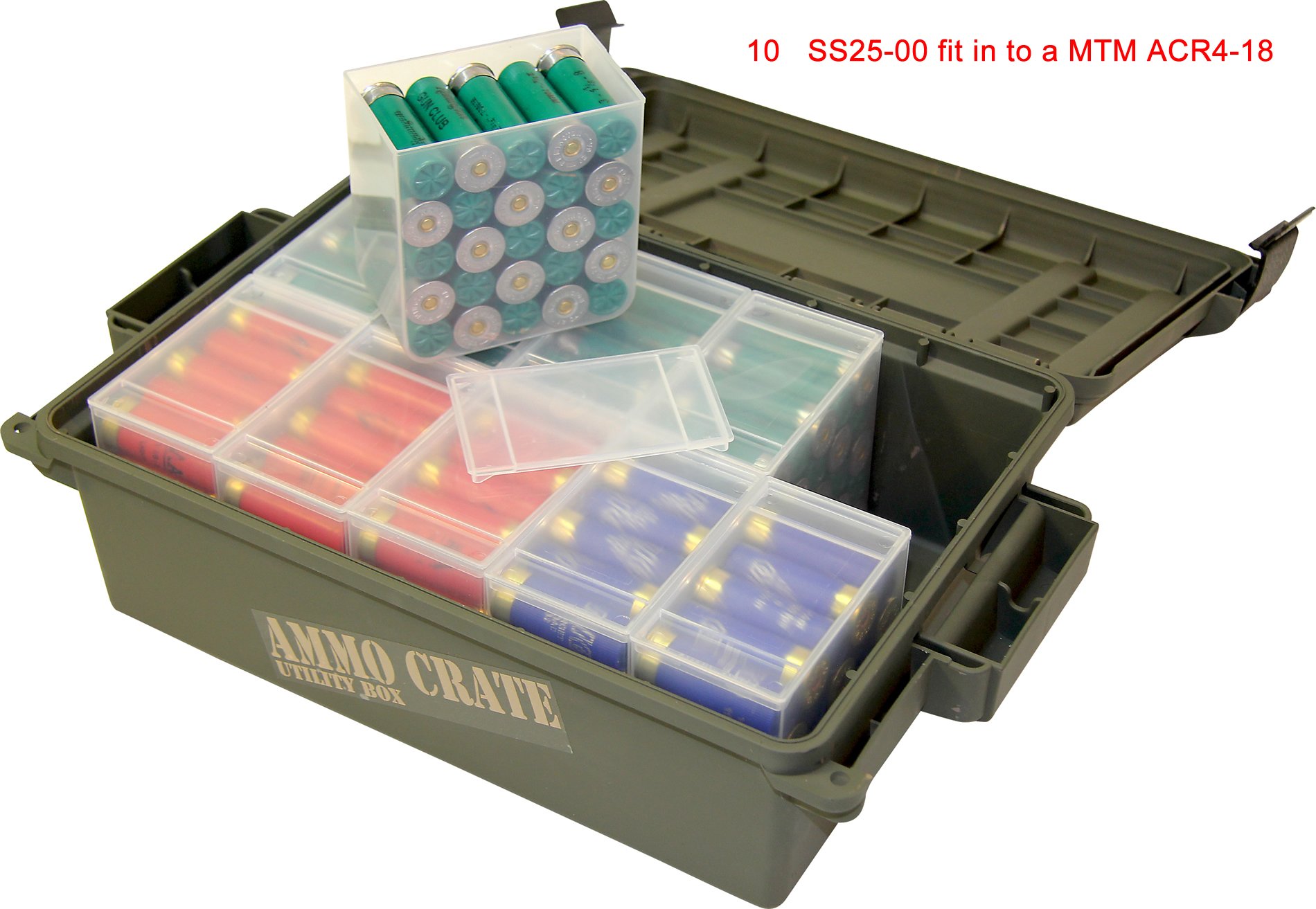 MTM SS25-00 Shell Stack 25 Rd. Compact Shotshell Storage Box (Set of 4)