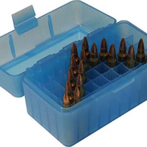 MTM 50 Round Rifle Ammo Box 17, 204, 223, 5.56x45, 6x47