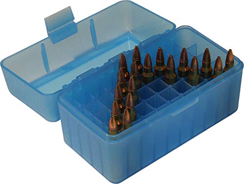 MTM 50 Round Rifle Ammo Box 17, 204, 223, 5.56x45, 6x47