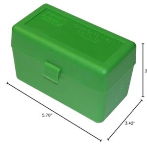 MTM 50 Round Flip-Top Rifle Ammo Box 270 Win 280 Rem 30-06, Green